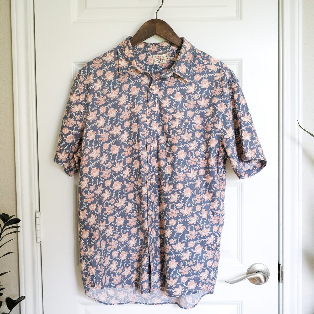 Faherty Short-Sleeve Breeze Shirt - Medium, Floral Batik.
